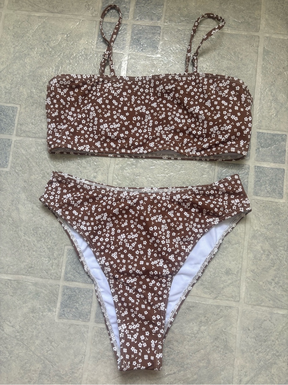 SHEIN Brown Floral Bikini Set